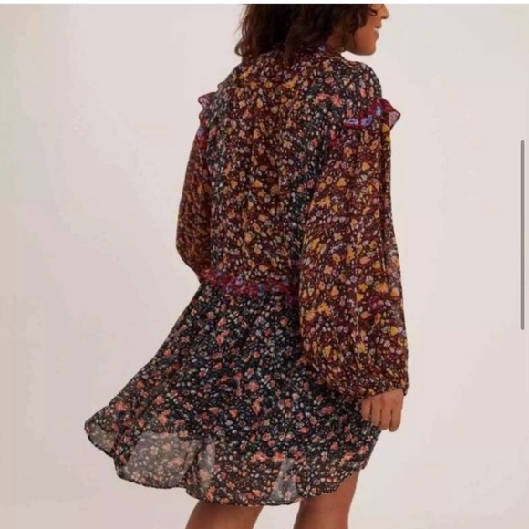 Anthropologie Helene mixed floral print sheer tunic dress. Size small. - Picture 8 of 10